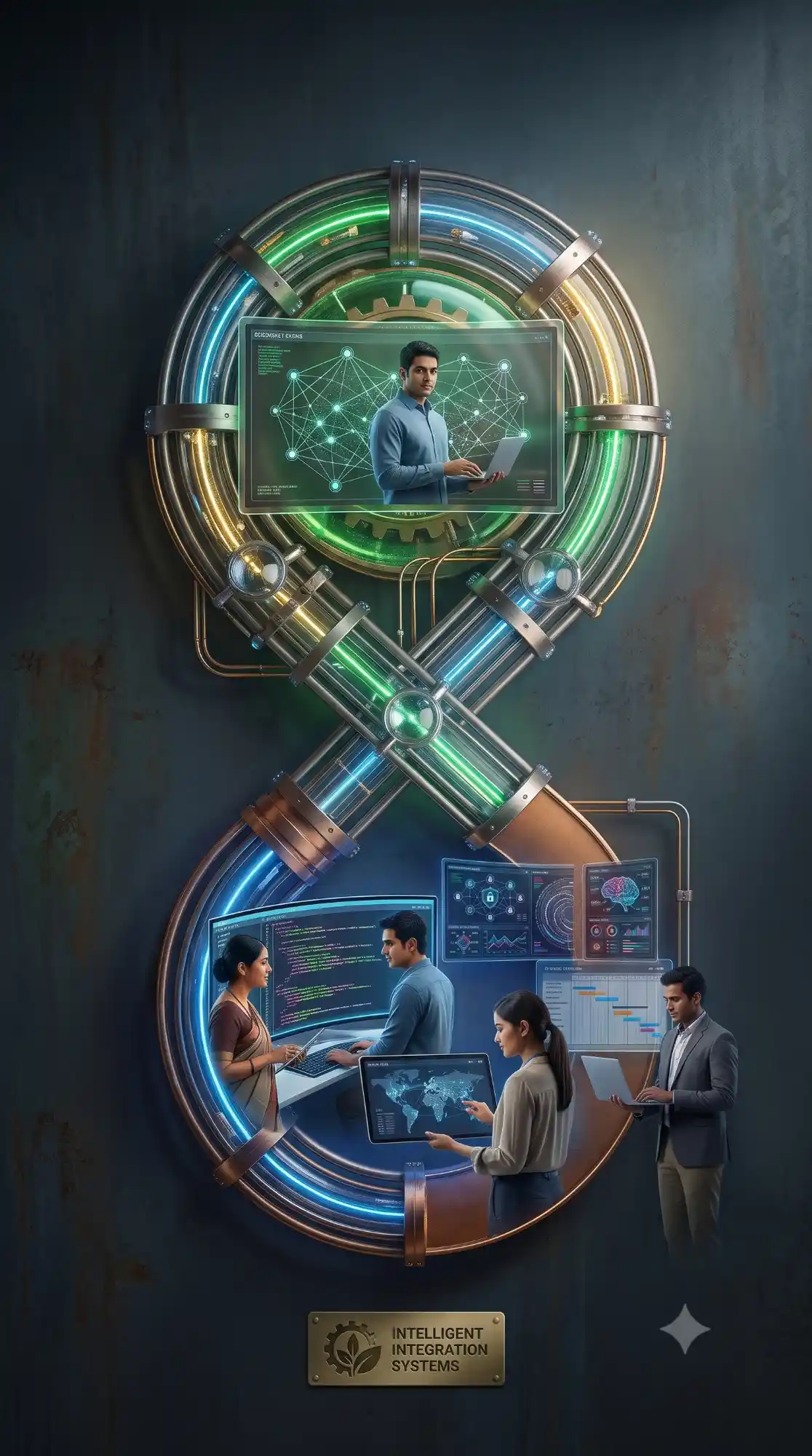 Data Confiance engineer inside a modern data centre